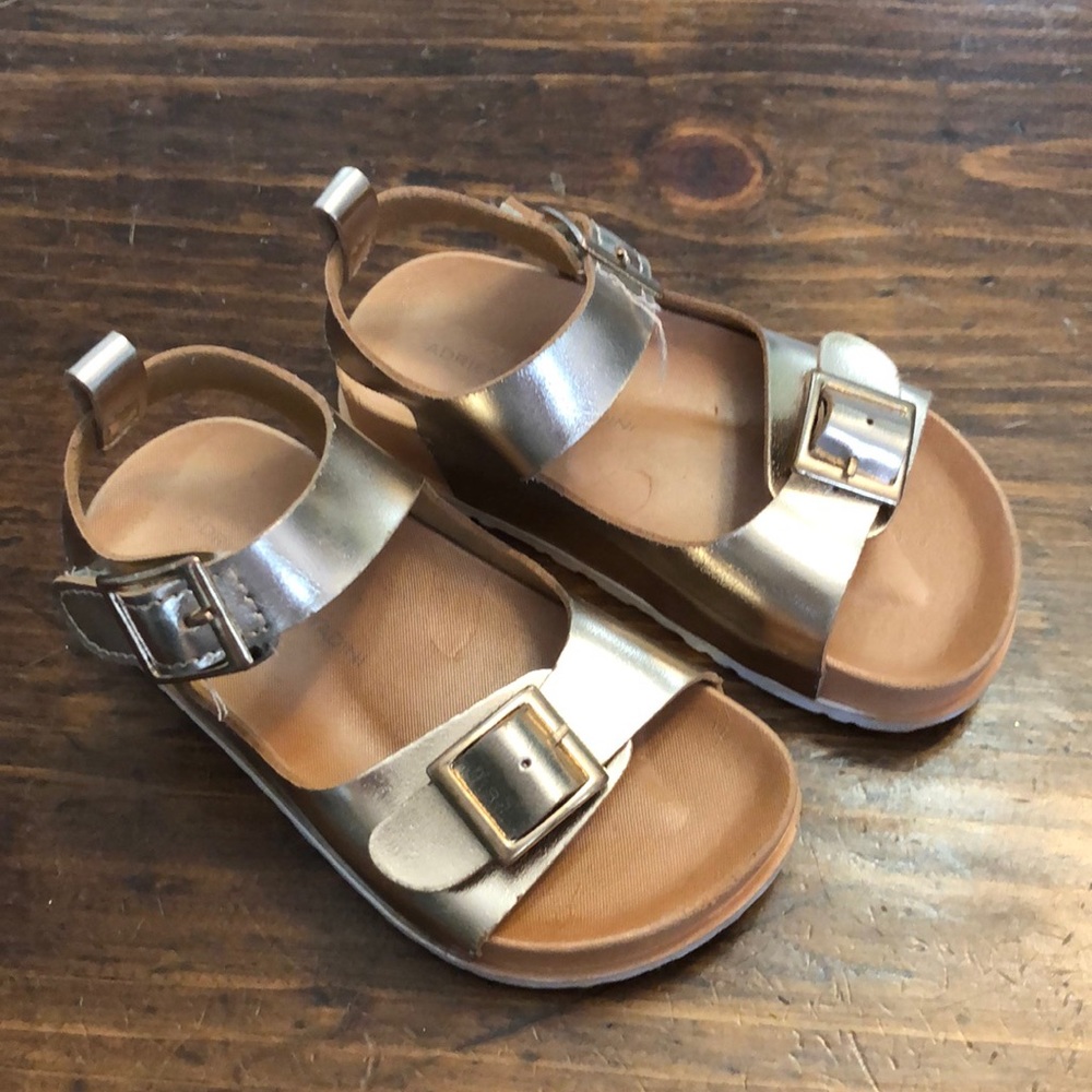 Rose Gold Strap Buckle Velcro Sandals